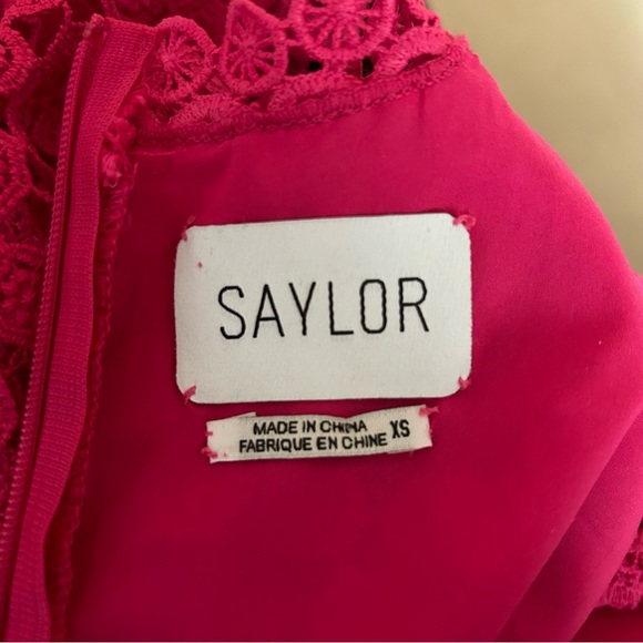 Saylor Kerrianne Eyelet Mini Dress in Magenta Size XS - Picture 12 of 14